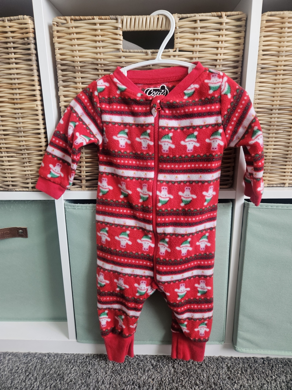 Red Holiday Fleece One-Piece for  Babies - Brand
